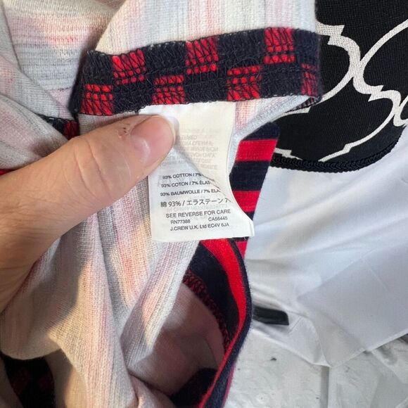 J Crew Navy Blue & Red Striped Cotton Tshirt Shift Dress Nautical Preppy Size MD - Picture 6 of 8